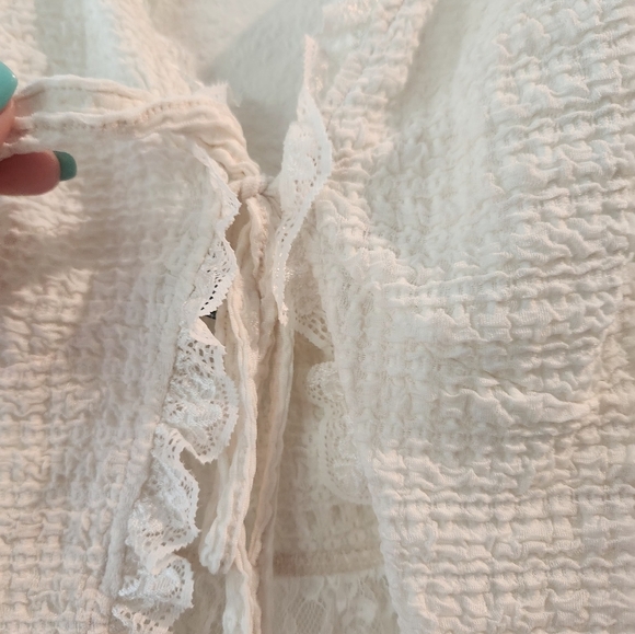 SHEIN Ruffled Smocked Tie Front Tank Top - Picture 4 of 5